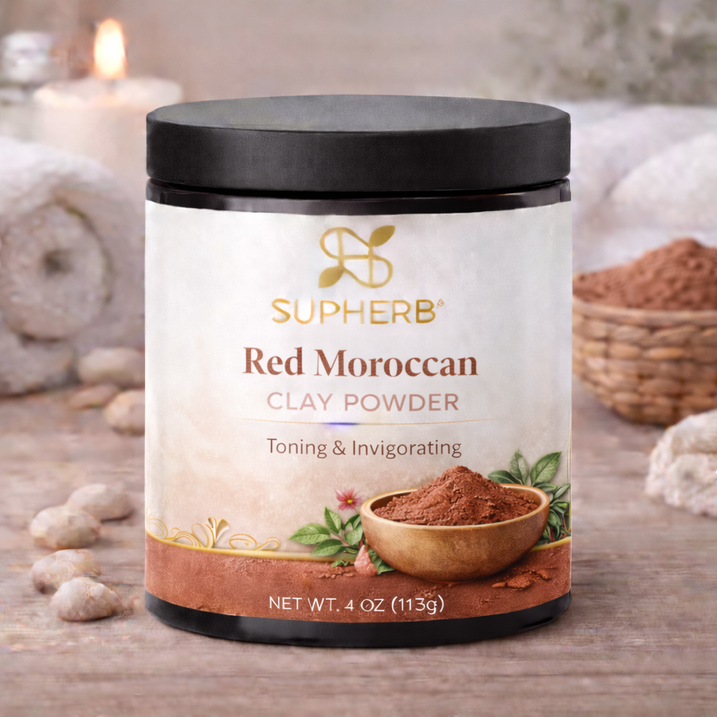 Red Moroccan Clay Powder Rhassoul Mineral | SUPHERB
