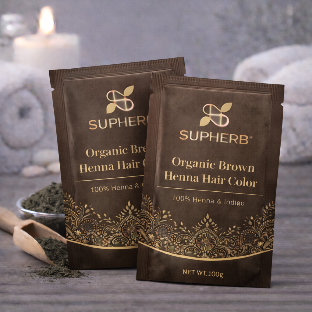 Organic Henna Hair Color Brown Shade | SUPHERB