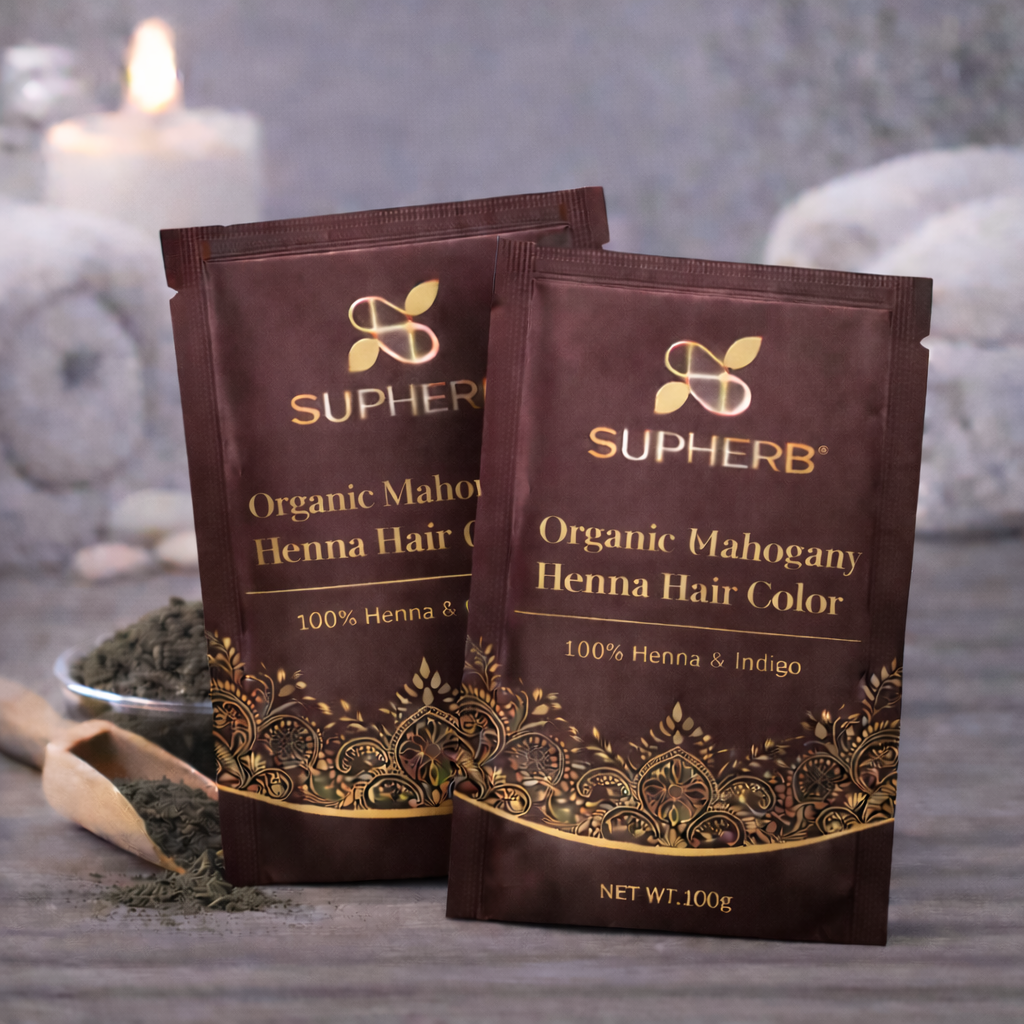 Organic Henna Hair Color Mahogany Shade | SUPHERB