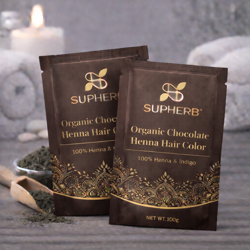 Organic Henna Hair Color Chocolate Shade | SUPHERB