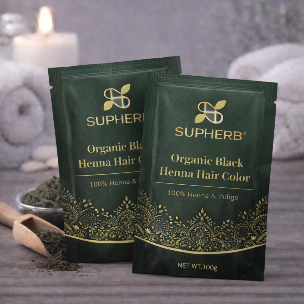 Organic Henna Hair Color Black Shade | SUPHERB