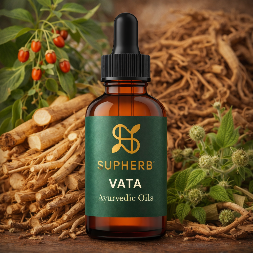 Vata Dosha Balancing Ayurvedic Oil Blend | SUPHERB